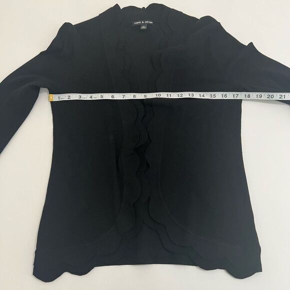 Cable & Gauge Women's Scalloped Trim Open Front‎ Cardigan Size Small - Picture 8 of 10